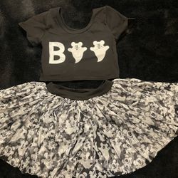 Wild Rich Kids Two Piece Halloween Mickey Mouse Ghost “Boo” Outfit 