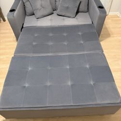 3 in 1 Pull Out Couch, 56 Inch Velvet convertible Loveseat Sleeper Sofa. Perfect for small space. 