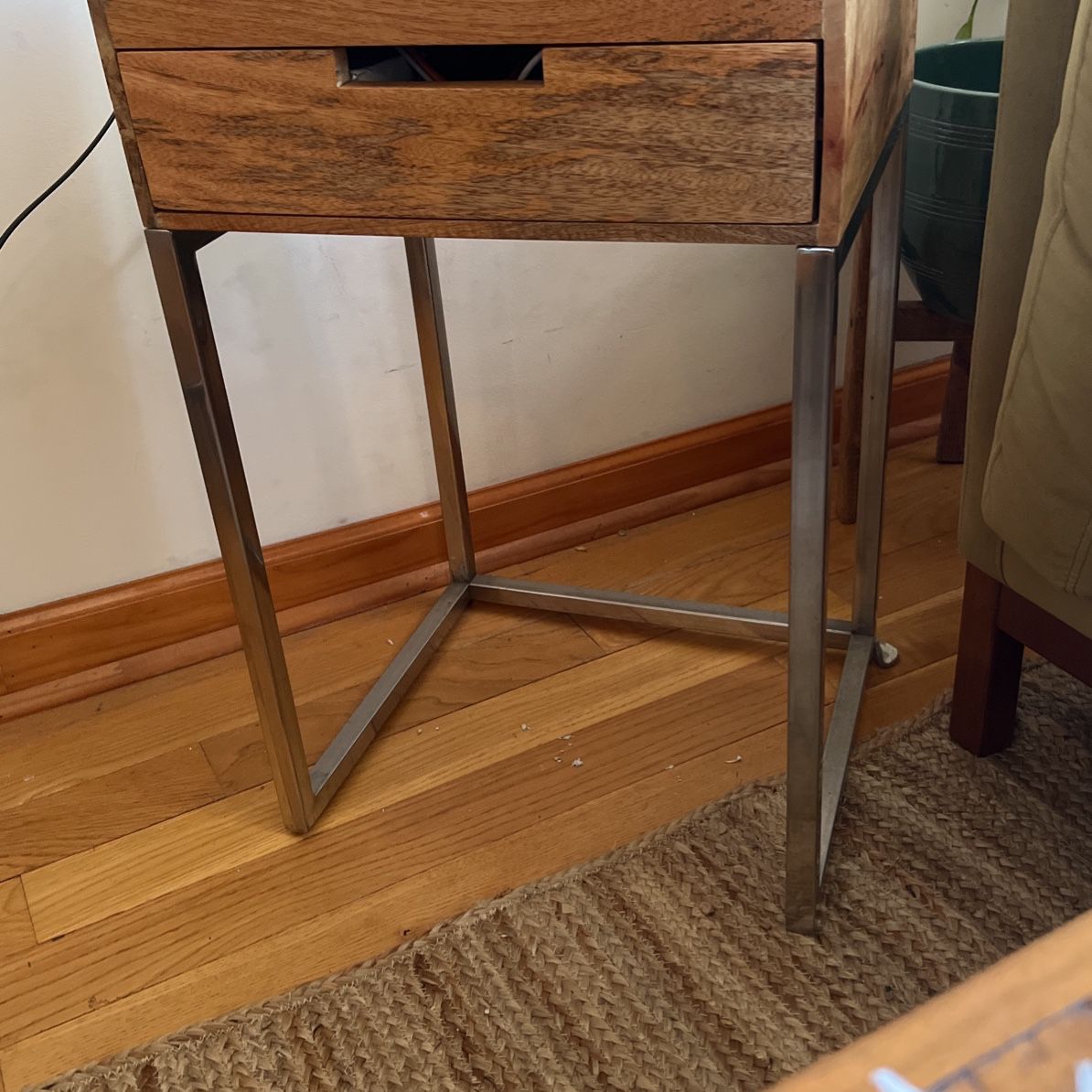 Wooden Side Table With Drawer For Sale In Brooklyn