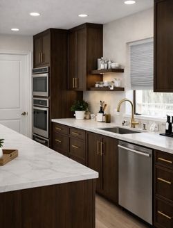 Affordable kitchen Cabinets Walnut 