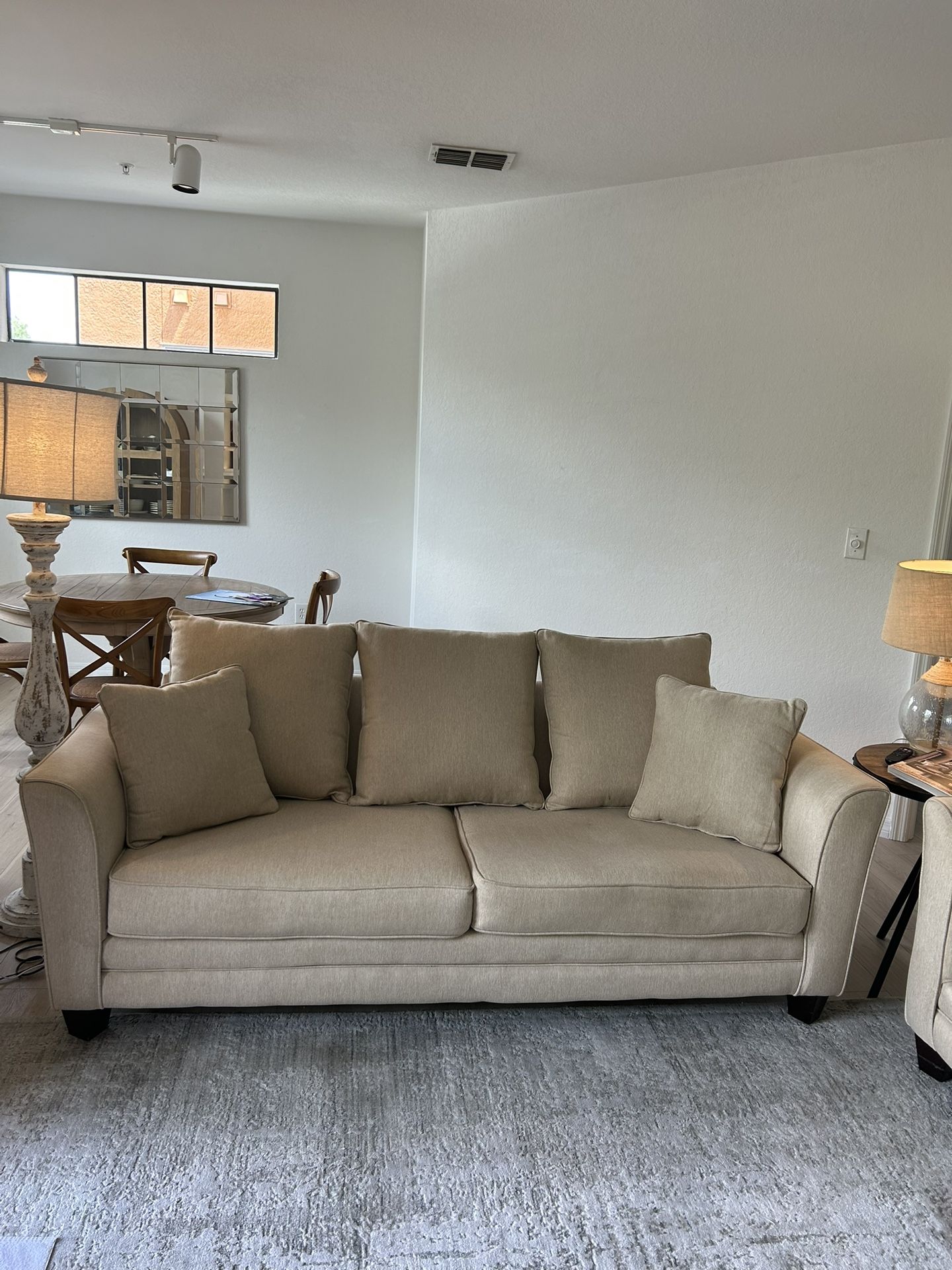 Khaki Sleeper Sofa With Love Seat
