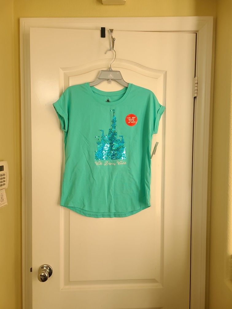 Walt Disney World Flip Sequin Shirt Mint Girls