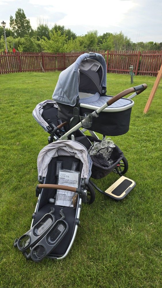 FULLY LOADED UPPABABY VISTA STROLLER, BASSINET,  PIGGYBACK, AND MORE! 