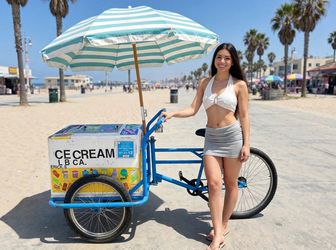 Ice Cream Vending Tricycle Cart with Umbrella