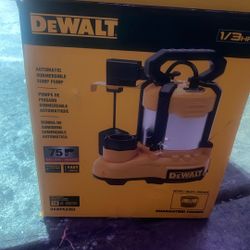 DEWALT 1/3 HP Submersible Sump Pump (Model DXWP62383).