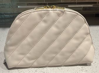 New, YSL Yves Saint Laurent Beauty Makeup Cosmetic Bag, Ivory Color