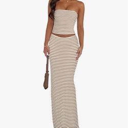 Stripe skirt set