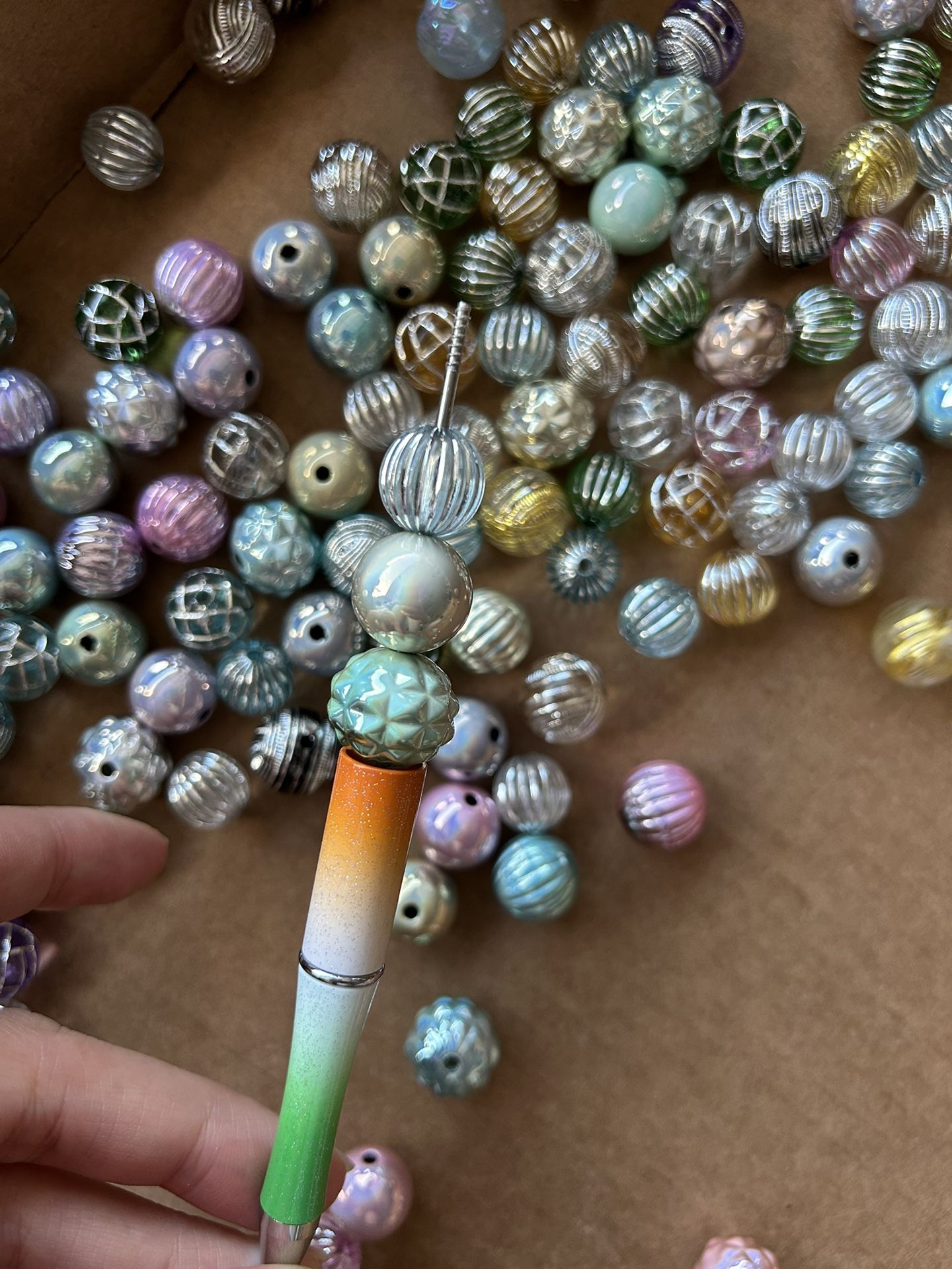 35pc Silvery Beads For Beaded Pen And Craft Needed