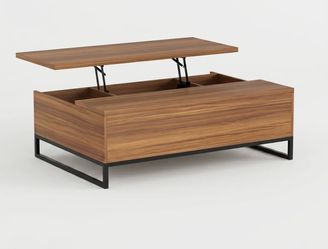 Brand New Modern Walnut Lift-Top Coffee Table (In Box or Assembled)