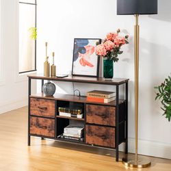 Homy Casa Clay Entertainment Center with Charging Station & Drawers
