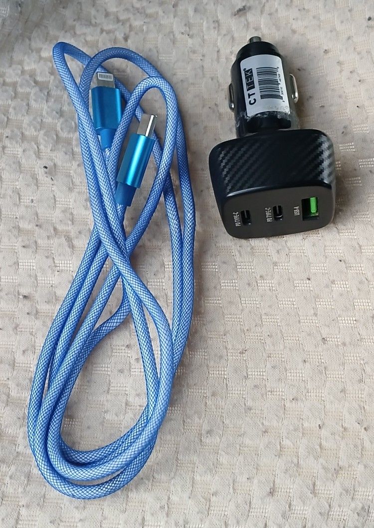 Long Iphone Charger W/ Car Port Charger