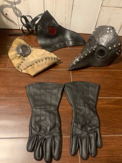 3 Plegue Doctor Halloween Mask & Gloves