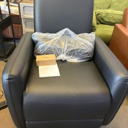 Power Recliner Chair Swivel Glider, Upholstered Faux Leather Living Room Nursery Reclining Sofa Chair with Lumbar Support,Black(30"D x 32"W× 40"H)