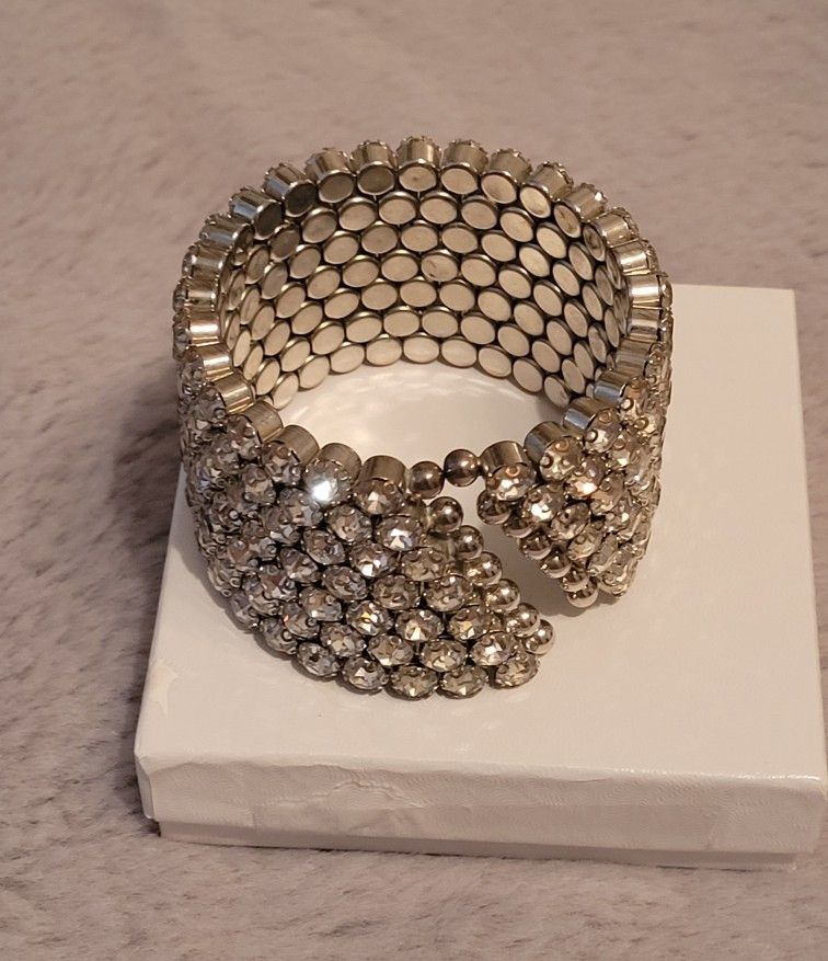 Silver and CZ Cuff Bracelet 