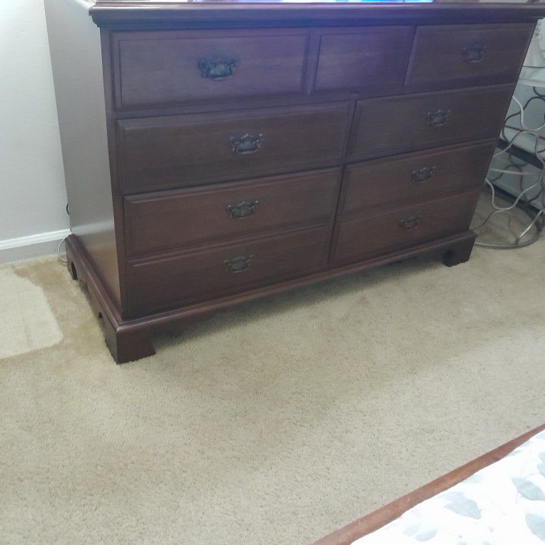 Beautiful  Wood Dresser  Come Up To My Hips Four Shoe Boxes Long Doesn't Take Ip Alot Of  Space 