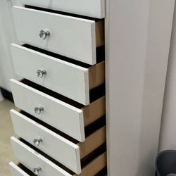 White Paulina Dresser Diamante Drawer Cajonera Cómoda Mueble Nuevo 