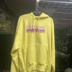  Champion Yellow Sweatshirt Size Large