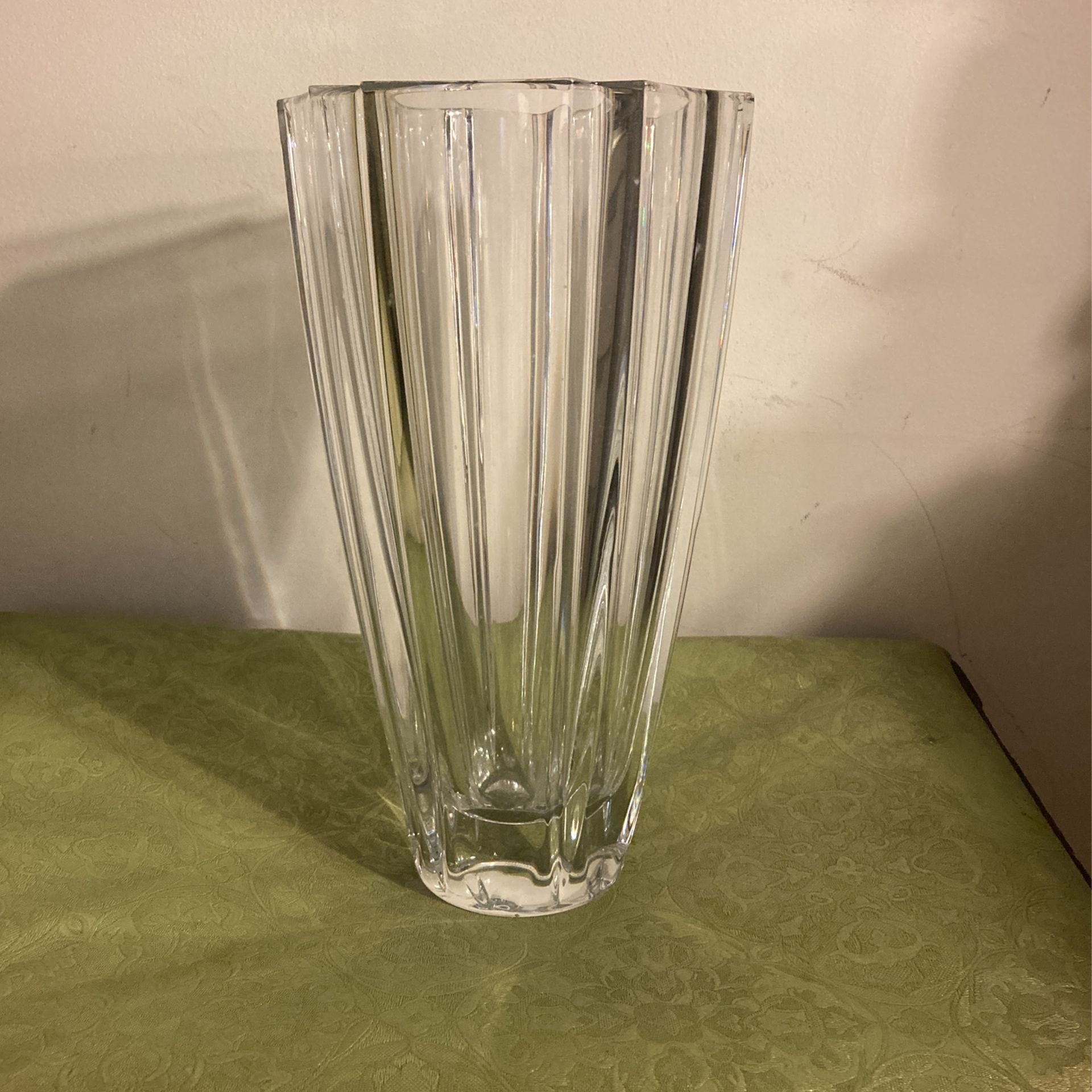 CRYSTAL FLOWER VASE 11 Inches