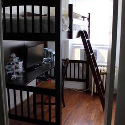 Wood Loft Bed With Desk
