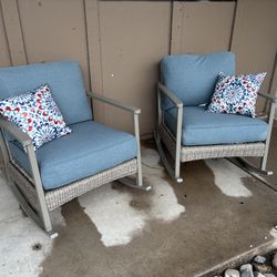 ALLEN ROTH OUTDOOR PATIO ROCKING CHAIRS