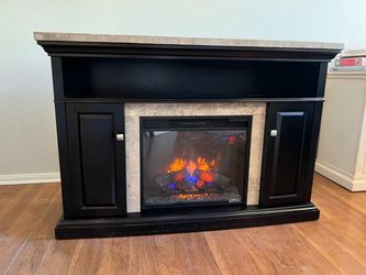 ClassicFlame Electric Fireplace TV Console with Real Marble Top