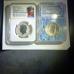 2019 Apollo 11 Anniversary Coin Set Graded Perfect 
