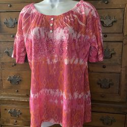 (A07) Womans Boho  Top Size XL  By Jane Ashley NNTS