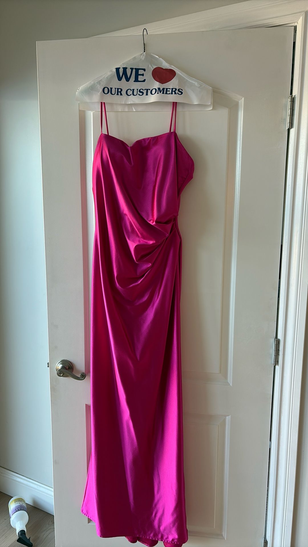 Pink Long Dress Satin 