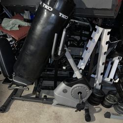 Gym Equipment For Sale , Dumbells, Bench  , Bars  , 1”plates 2” Plates , Boxing Bag And 