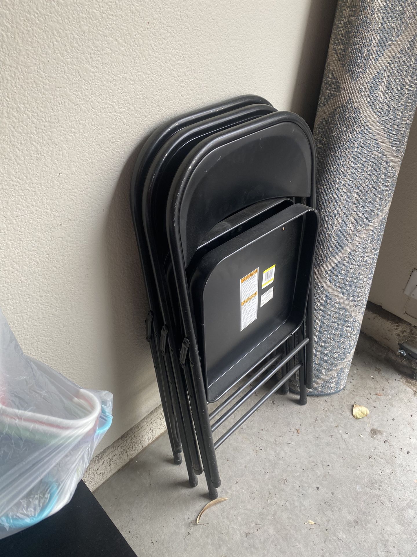 3 metal folding chairs