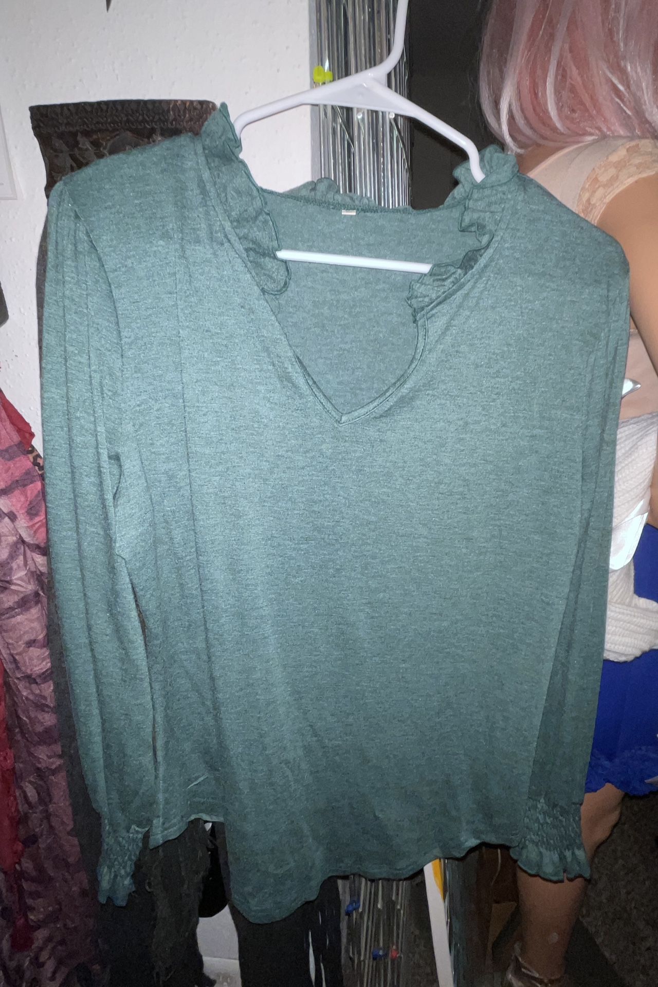 Green Long Sleeved Blouse From Zulily