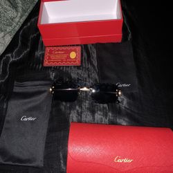 Cartier Glasses Black Diamond Cut
