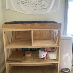 Handmade wood changing table