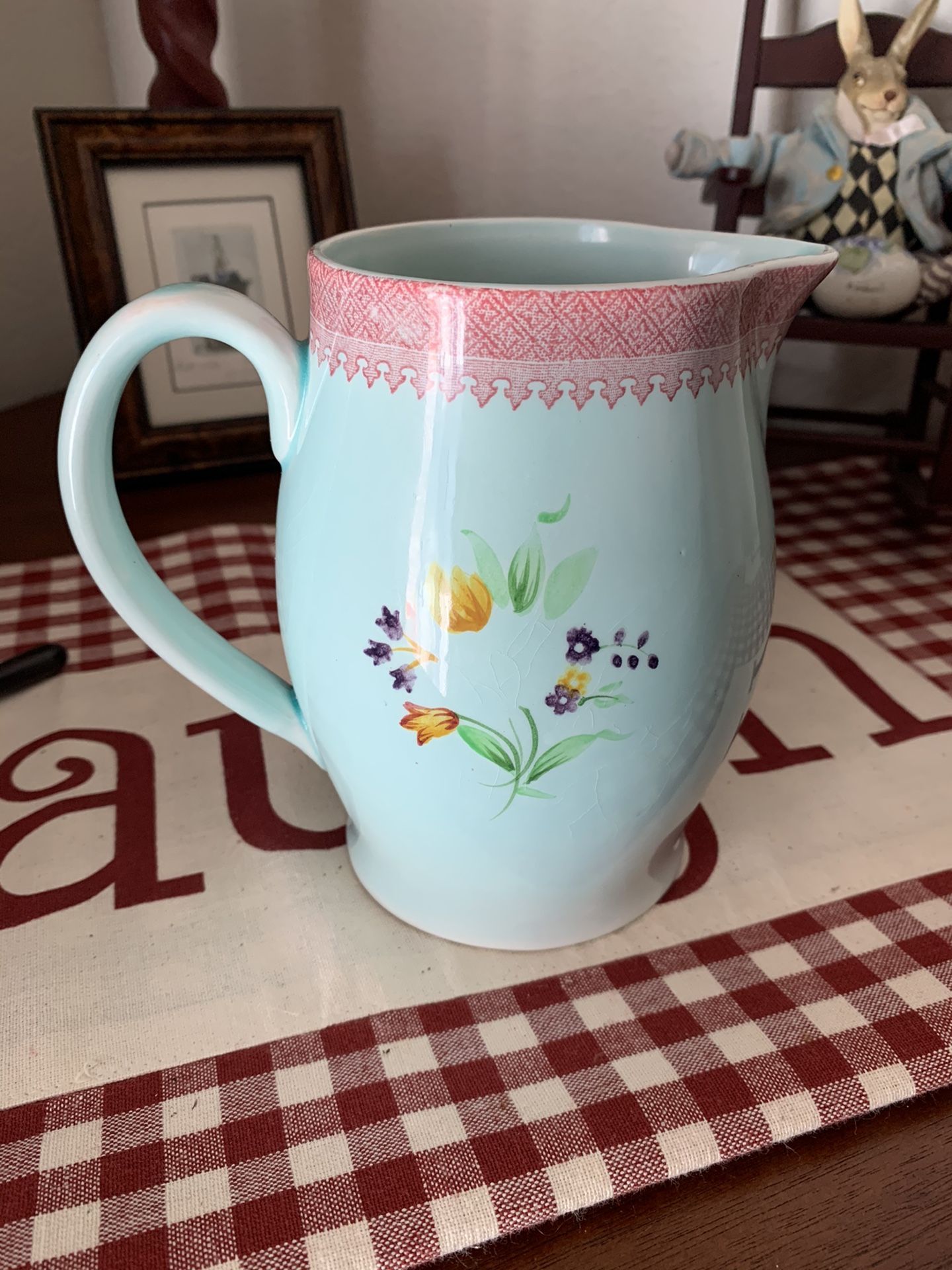 vintage calyx ware Adams ironstone pitcher LOWESTOFT