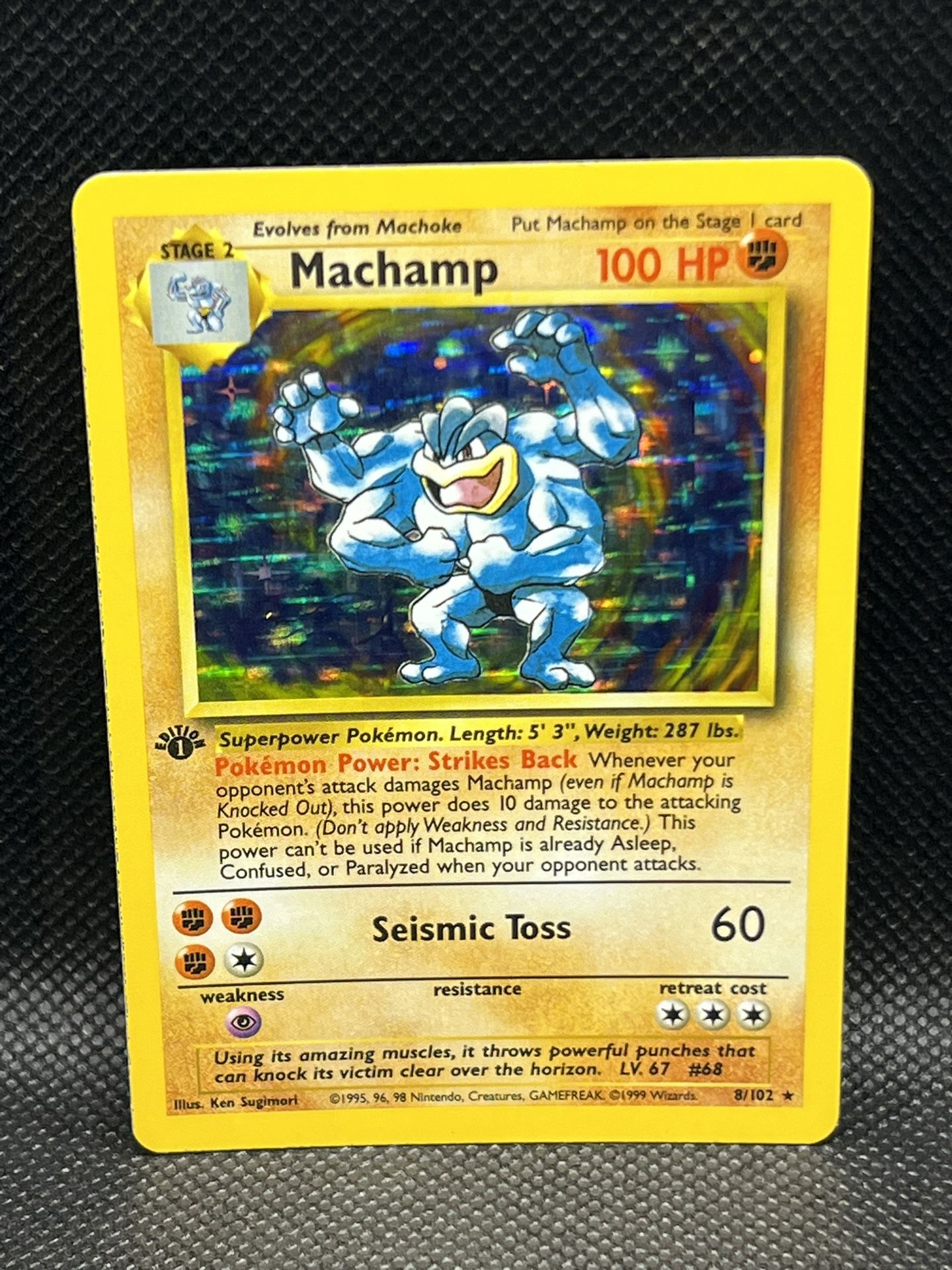 Pokémon TCG Machamp 1st Edition 8/102 Holo Rare Near Mint