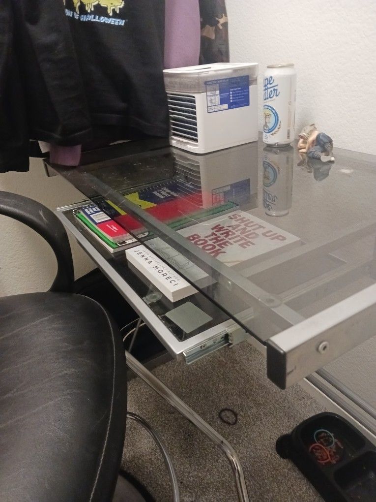 Small Closet Size Glass Desk