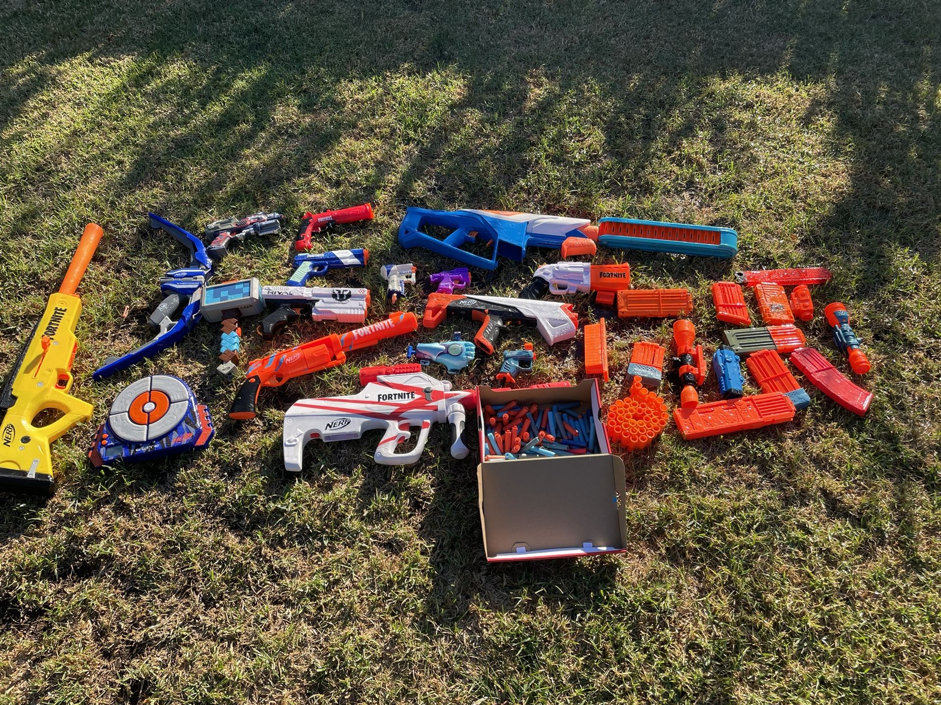 Lot Of Nerf Guns With FORTNITE Guns, Bullets, Target 