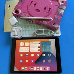 Apple IPad 7th Generation (10.2” Retina / IOS 18 / Touch ID ) 32GB with stylus pen, keyboard, case  & Accessories 