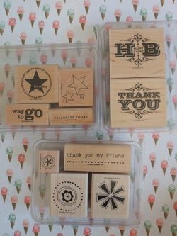Stampin' Up! Starring You, Engraved Greetings & Friendship Shapes - rubber stamp set