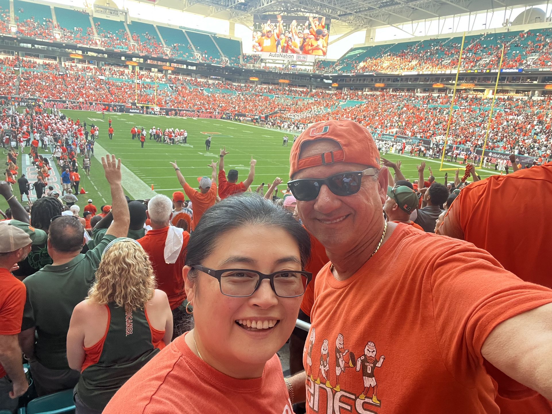 University Of Miami Vs Clemson University Tickets 10/21/2023 Section 135 Row 17 Seats 1&2 Plus Orange Parking