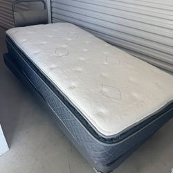 Twin Mattress, Box Spring And Frame