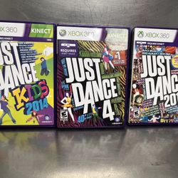 Just Dance DVDs - Just Dance Kids 2014, Just Dance 4, Just Dance 2015 - EUC