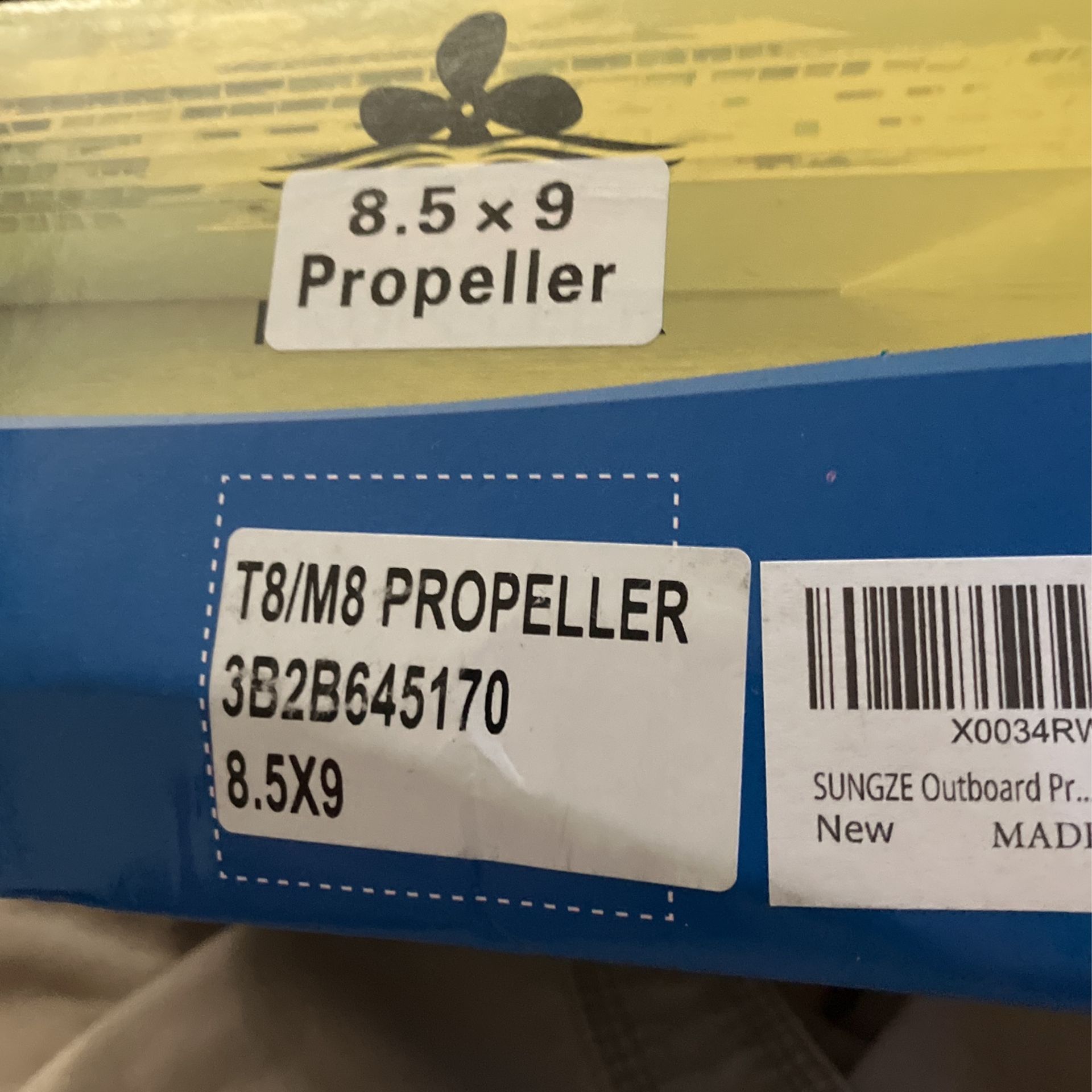Brand New 8.5x 9  ALUMINUM Outboard PROPELLER 