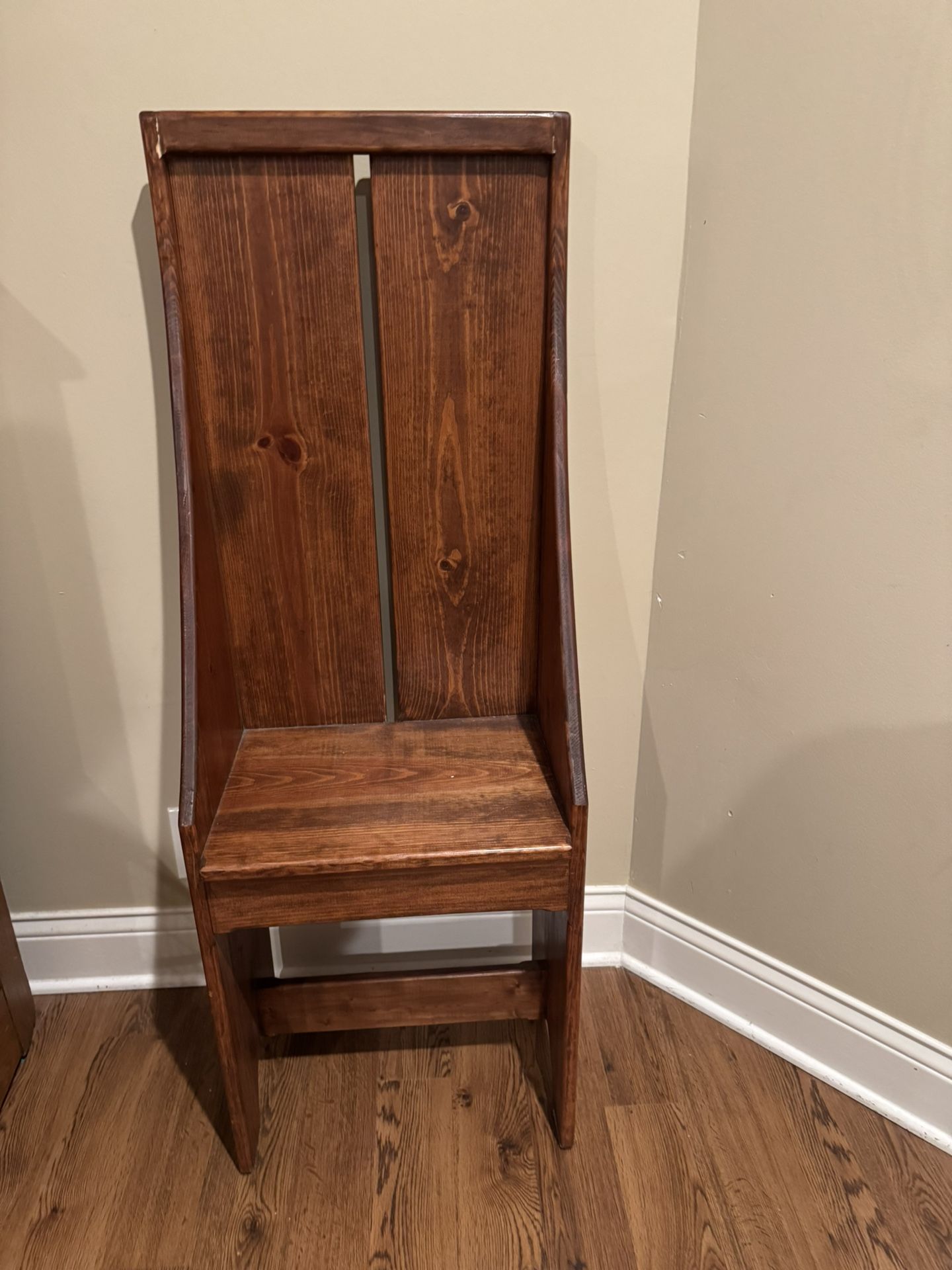 CUSTOM TALL WOODEN BENCH CHAIR-