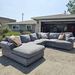 Delivery Available! Gray Sectional Couch Sofa Chaise