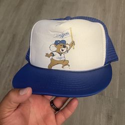 Vintage 1980s Los Angeles Dodgers Koala Bear Trucker Hat Snapback Otto Cap