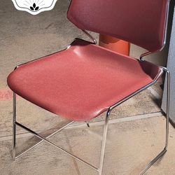 Grey & Maroon Commercial Stacking Chairs