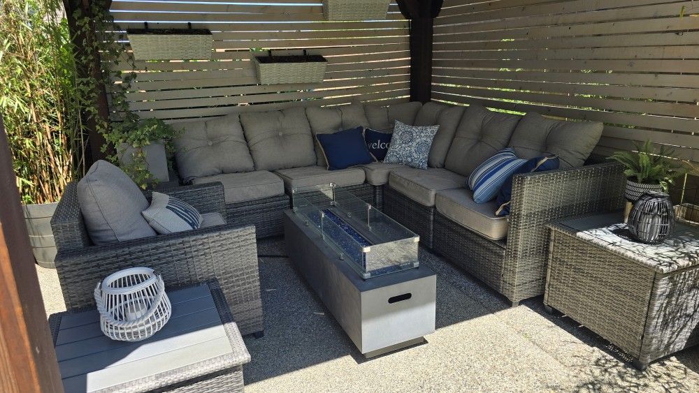 Patio Sectional With Firepit