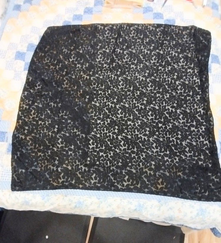 Maeve Carr Elegant Black Floral Scarf 41 "