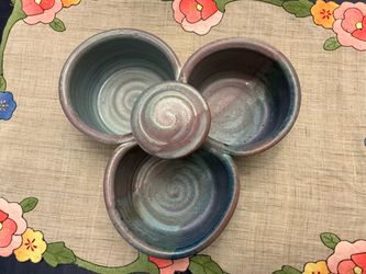 Handmade Ceramic Three-Section Serving Dish